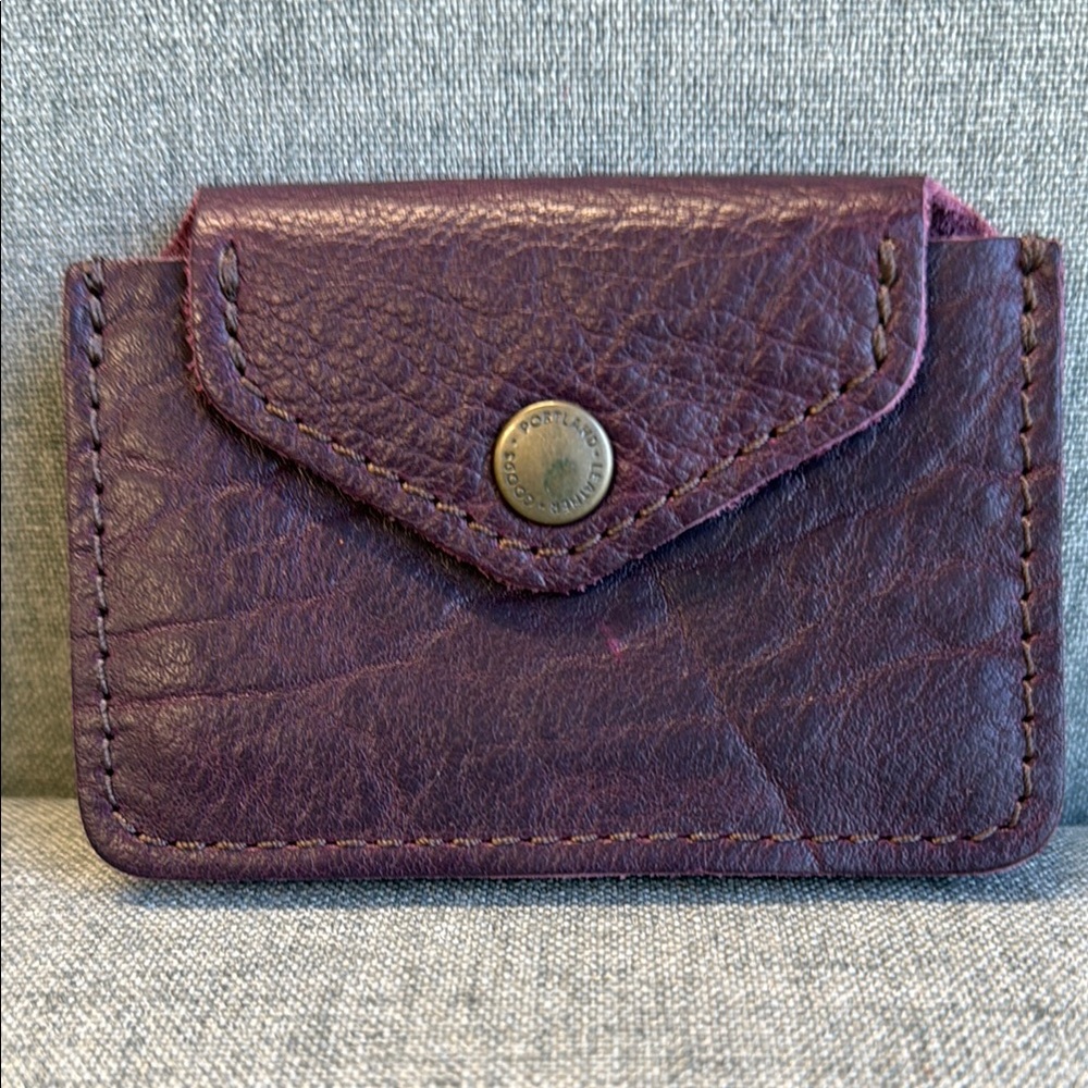Purple Leather Card Holder Lovebug Plus Wallet